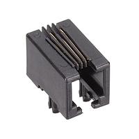 Kycon GMX-N-44-50 Modular 4P4C R/A PCB ສີດຳ ຮູບແບບຕ່ຳ 50u