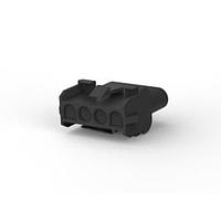AMP Connectors - TE Connectivity 1-350780-9 ຕູ້ແບບຖົງແລະປະຕູກຕໍ່ 04P UMNL V0 CAP HSG ສີດຳ