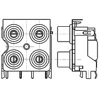 Switchcraft PJRAS2X2S01AUX ຕູ່ມິດ RCA Phono 4 POS RA PHONO JACK
