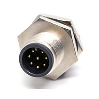 Amphenol LTW M12A-08PMMS-SH8002 ຕົວເຊື່ອມມິດຕຣິກຮູບວົງມົນ M12 Circular Metric Connector, A Code, ເຫລັກ, 2A, 08 ໝຸ່ມພິນ, ຕົວເຊື່ອມຜູ້ຊາຍ, ຕິດຕໍ່ຜູ້ຊາຍ, ແບບຫົກແຫ່ງ, M16*1.5, ການດັບສະບັບກະດູກ, ການບົດລົງ, Receptacle, ການຢືນຢັນດ້ານຫຼັງ, ຄວາມຫນາຂອງແຜ່ນ 4.5, IP68 / IP69K