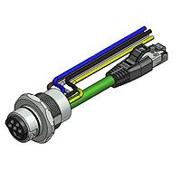 Amphenol CONEC 57-02820 ເຄື່ອງສາຍ Ethernet / ເຄື່ອງສາຍເຄືອກເຄືອກ ENP-17-1-FSPST4PEDBU4-V4-45S-RS8.33-1/1/G6/150/034