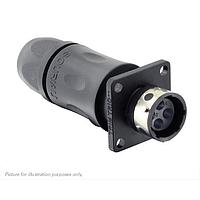 Eaton Souriau-Sunbank UTGX0JC104P ປະຕູສະຫນາມ Receptacles Square flange receptacle, ມີກະບອກສາຍສະຫນາມ backshell, ສໍາລັບ 4 ຕົວຕິດຕໍ່ຜູ້ຊາຍ, IP68/69K