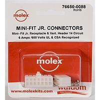 Molex 76650-0088 ຊຸດຕໍ່ຕ່າງ Connector Kits MiniFit Jr Conn Kit V Hdr Recept 14Ckt