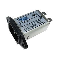Adam Tech PLF-11A4-10A-Q ມູດເຂົ້າພະລັງງານທີ່ມີການກັ້ນກວດ Filtered Power Entry Module, 115/250VAC 10A, ຕິດຕັ້ງບົດພານແບນດ໌