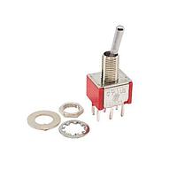 E-Switch 100DP1T1B1M2QEH ສະຫນັບສະຫນູນ Toggle Switches DPDT ON-ON PC MNT