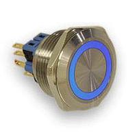 E-Switch PV9F2V0SS-351 ຕ້ານການທຳລາຍ ANTI-VANDAL, 2A 48VDC, 4PST-2NO/2NC Off-(On), On-(Off), ຕິດຕັ້ງແຜ່ນ, ການບຸນດ້ານໜ້າ