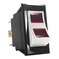 Carling Technologies LTIGK51-6S-WH-RC-NBL/125N ສະຫນັບສະຫນູນຂະຫນາດໃຫຍ່ Rocker Switch 2-pole, ON - None - OFF, 10A/15A/15A 250VAC/125VAC/15-28VDC 3/4 HP a. 125-250VAC, Illuminated White Curved/Smooth Face Gloss Rocker Switch with .250 Tab (Q.C.)