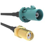 Amphenol RF 095Z820-160-018 ການປະກອບສາຍ RF FAKRA ປລັກຕົວແຈ້ງເທິງໄປຫາ SMA ຕົວແຈ້ງເທິງ RG-174 50 ໂອມ 18 ນິ້ວ Z Key Code (457 mm)