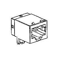 AMP Connectors - TE Connectivity 1888376-1 ຕູ້ຕໍ່ແບ່ງສ່ວນ / ຕູ້ຕໍ່ Ethernet 8P R/A, CAT5, SHLD MJ, PC GND