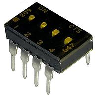 CTS Electronic Components 209-4LPST ສະຫນັບສະຫນູນ DIP SPST 4 ສ່ວນຂອງສະຫນັບ