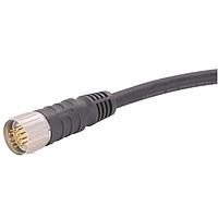HARTING 21373300F72050 Harting M23 ສາຍສະບັບສຸດທ້າຍດ້ວຍການຄຸມຄອງ Overmolded, 17pin, ຜູ້ຊາຍຕົວຕົວເລັກ, PUR ສີດຳ, 5.0m