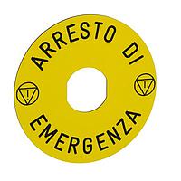 SCHNEIDER ZBY9630 Legend 60MM ປຸ່ມຢຸດສົດຕະຫຼາດຮູບວົງມົນ E-STOP LEGND YEL W/NOT-AUS