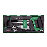 TOPTUL GTB0808 Hacksaw, Adjustable Wrench &amp; Pin Punch Set (8 pcs)