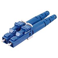 Panduit FLCDSBUY ຕູກເຊື່ອມ LC ສະແດງພື້ນທີ່ການປົວປຸງ LC Duplex Pot & Polish Style OS2 Connector, ກອງສີຟ້າມີບູດສີຟ້າ 1.6mm/2.0mm