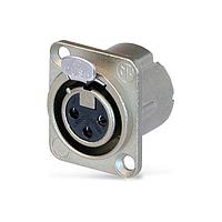 NEUTRIK NC6FSD-L-B-1 ຕູກຕໍ່ XLR 6P F RECEPT DL1 SER SODER CUPS BLK/GOLD