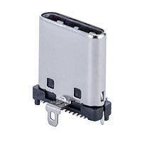 Same Sky (formerly CUI Devices) UP32-C-V-G-TH-P24-TR USB ປະເພດ C ປະເພດ C, 3.2, ຕັ້ງຕົ້ນ, ກະທົບທອງ 3u, ຜ່ານຮູ, 9.0mm, 24 ພິນ, T&R
