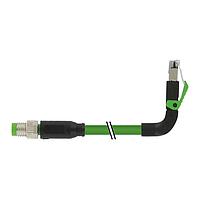 Murrelektronik 7000-89737-7910020 ເຄື່ອງສາຍ Ethernet / ເຄື່ອງສາຍເຄືອກ M8 ຊາຍ 0 / RJ45 ຊາຍ 90 ຂຶ້ນ, ປົກກັນ EC, PUR 1x4xAWG26 ປົກກັນ gn UL/CSA+ລະຫວ່າງລົດ 0.2m