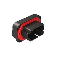 Amphenol SINE Systems AT13-1612PB-BM01 Boardlock PCB Mount Receptacle 13 Position PCB Receptacle with Flange, 90 Right Angle, Gold Plated, Self-Threading, Gasket, Black