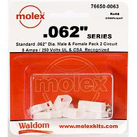 Molex 76650-0063 ຊຸດຕິດຕໍ່ .062 ຊຸດຕິດຕັ້ງກະແຜ່ນປຸກປລັກ Recp 2P