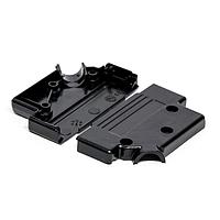 NorComp 971-037-010R011 ຊິ້ນສ່ວນຫຼັງສອງຊິ້ນ 37P 45 ອົງສາ ພລາສຕິກສີດຳ