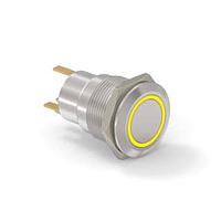 Alcoswitch - TE Connectivity 1-2213764-2 ປຸ່ມກົດສະຫນອງ AV19 SPM 0.4VA FIX RING LED ເຫຼືອງ 24V