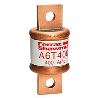 Mersen A6T400 ຟິວເຊື່ອມຄວາມປອດໄພປະເພດ T ທີ່ດ່ວນ, ຟິວ, ປະເພດ T, ດ່ວນ, 200kA AC, 100kA DC, 600VAC/300VDC, 400A