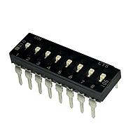 CTS Electronic Components 210-8LPS ສະຫນັບ DIP THROUGH HOLE, DIP SWITCH ທອງ FLASH, 8-POLE, ຕົວກະທົບຮູບແບບຕ່ຳ, ການປິດທ້າຍ, ບັນຈຸໃນທູບ