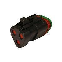 DEUTSCH - TE Connectivity DT06-3S-CP01 3-ທາງ PLG, 3P, BLK, BLOCKED, SEAL RET