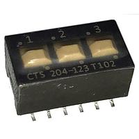 CTS Electronic Components 204-123ST ສະຫນາມສະລັບ DIP 3 ສ່ວນສະລັບ SPDT