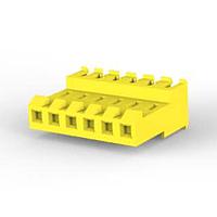 AMP Connectors - TE Connectivity 3-640600-6 ຮູງຮັບ Receptacle Housing FEED THRU WO TAB 6P L.R. ເຫຼືອງ 20 AWG