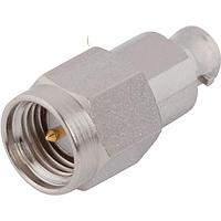 Amphenol SV Microwave 1112-6114 ຕົວແປ RF - ລະຫວ່າງຊຸດ SMP ຜູ້ຊາຍ QB ເຖິງ SMA ຜູ້ຊາຍ Adapter