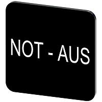 SIEMENS 3SU19000AF160AS0 ປ້າຍປະກັບ, Not-Aus INSCR. LABEL, ສີດຳ 22 X 22MM, NOT-HALT