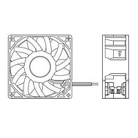 Delta Electronics, Inc. FFB0924VHE-T50R ພັງລົມທູບແອັກຊຽວ, 92x38mm, 24VDC, 85.46CFM, 6.72W, ລົດບານ, 3ສາຍ, ຕິດຕາມການລອກໂຣເຕີ, IP55