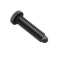 Essentra Components 27SC2520K100B ຕຸກຢືດຫຼັກ Barbed Fastener, Unslotted Round Knurled, 1.000 Lg, ສີດຳ, Nylon, 1/4 Thread, .203 Hole