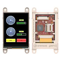 4D Systems gen4-uLCD-24DT ມູດູນສະແດງອິນເຕີເລັກທິກທີ່ມີລະບົບສະແດງອັດຕະໂນມັດຂະໜາດ 2.4", 240x320 ພິກເຊວ, ບາງສະເລີຍມີຕົວປະມານ DIABLO16 ແລະກະດານສະແດງສະຕິກກະດານຕອກຕິດຕັ້ງ Resistive Touch panel