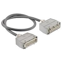 HARTING 20871461301100 ຕໍ່ຕັ້ງພະລັງງານຫນັກ Han 24E ສາຍພະລັງງານ, ຝາລັງເຫຼັ້ມເຫຼັ້ມສອງຂໍ້, ທາງເຂົ້າດ້ານບູດ, ປະເພດຜູ້ຊາຍ/ຜູ້ຍິງສອງດ້ານ, UL2237 ລາຍການ, 1.0m