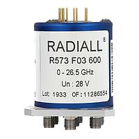 Radiall R573F03640 ສະຫນັບສະຫນູນ Coaxial Switches SP6T Ramses SMA 26.5GHz ເປີດປົກກະຕິ 28Vdc ບວກທົ່ວໄປ Diodes Pins Terminals
