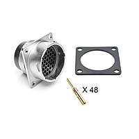 Amphenol SINE Systems RT002448PNH-K ຊຸດຕິດຕໍ່ສາຍ ຊຸດຮັບສາຍ, ຂອງມຸມສີ່ແຫ່ງ, 48 ຕໍ່ຕຳແໜ່ງ, ຜູ້ຊາຍ, ຂະໜາດເປັນ 24, ມີຕິດຕໍ່ທອງຂັດ, ຂະໜາດ 16 (18-16AWG), ກະສັກ