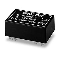 Cincon EC6AW-110D05N ຕົວແປກະສົດ DC-DC ທີ່ແຍກອອກ, 10 ວັດ, ຊ່ວງຂາວເຂົ້າ 4:1, ຂາວເຂົ້າ 43-160VDC, ຂາວອອກ +/-5VDC, ກຳລັງສົດ +/-1000mA, ປະສິດທິພາບ 85%, ລັກສະນະລົດຕົວຕົນ