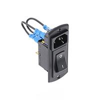 E-T-A Circuit Breakers 3120-N526-P7T1-W01D-X3120-A040011M-3A Thermal AC PEM, ມີ 2 ໂພນ, 3A, ປຸ່ມກົດສີດຳ, ທ່ອງເຂົ້າ C14, ມີສາຍສົ່ງກ່ອນ