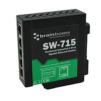 Brainboxes SW-715 ອຸປະກອນສະຫນັບສະຫນູນ Ethernet ບໍ່ມີການຈັດການ ອຸດສາຫະກຳທີ່ແຂງແຮງ ສະຫນອງພອດ Gigabit Ethernet 5 ພອດ