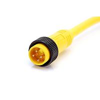 Amphenol SINE Systems MN47B4BC01M040 ເສັ້ນສາຍອ່ານສະເຫຼີມ / ເສັ້ນສາຍອັກຊູເວດເຕີ 4P RA ຜູ້ຊາຍ Inline RA FM Plug Cordset