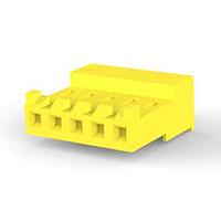AMP Connectors - TE Connectivity 3-643818-5 ຮູບພາບກັບປະກອບກັບຝາປິດມີແທບ 5P L.R. ເຫຼືອງ 20 AWG