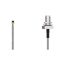 GCT (Global Connector Technology) CAB574RF-0100-A-1-E ການປະກອບສາຍ RF I-Pex MHF I2SMA STRJck R Mt stnlss IP68/69 EPDM ORing 6GHz 100mm 1.13mm Cable