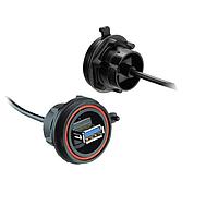 Bulgin PX0843/A3 USB 3.0 IP68 ປະເພດ A USB 3.0 ໄປ IP68 ປະເພດ A USB 3.0, 3m