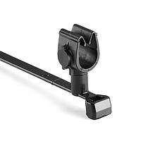 HellermannTyton 156-01785 ສາຍຜັດມາດຕະຖານ MOC Clip, 8 mm ທີ່ຕັ້ງຂອງ, ປະກອບກັນເປັນ T50SMVC Swivel Tie, PA66HIRHSUV, ສີດຳ, 1000/ctn