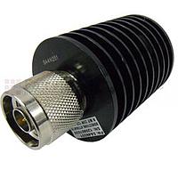 Fairview SA4N251-40 40 dB Fixed Attenuator N Male To N Female Up To 4 GHz Rated To 25 Watts With Black Aluminum Heatsink Body