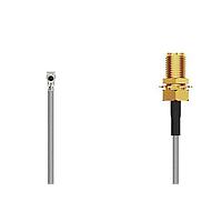 GCT (Global Connector Technology) CAB423RF-0200-A-1 ການປະກອບສາຍ RF I-Pex MHF 4L Lck RA Plug2SMA STRJck R Mt, 6GHz,200mm, 1.37mm ສີດໍ