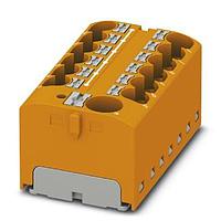 PHOENIX CONTACT 3273896 ບລັອກຕໍ່ສາຍ DIN Rail Terminal Blocks Distribution block  nom. voltage: 450 V  nominal current: 32 A  connection method: Push-in connection  Push-in connection  number of connections: 13  cross section: 0.2 mm - 6 mm   AWG: 24 - 10  width: 46.3 mm  height: 21.7 mm  color: orange  mountin