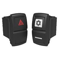 Carling Technologies VJD2DHHB-FAAC00-000 ສະຫງວນສະຫງວນ Rocker Switch DPDT ON-OFF-ON 20A/12V .250 QC